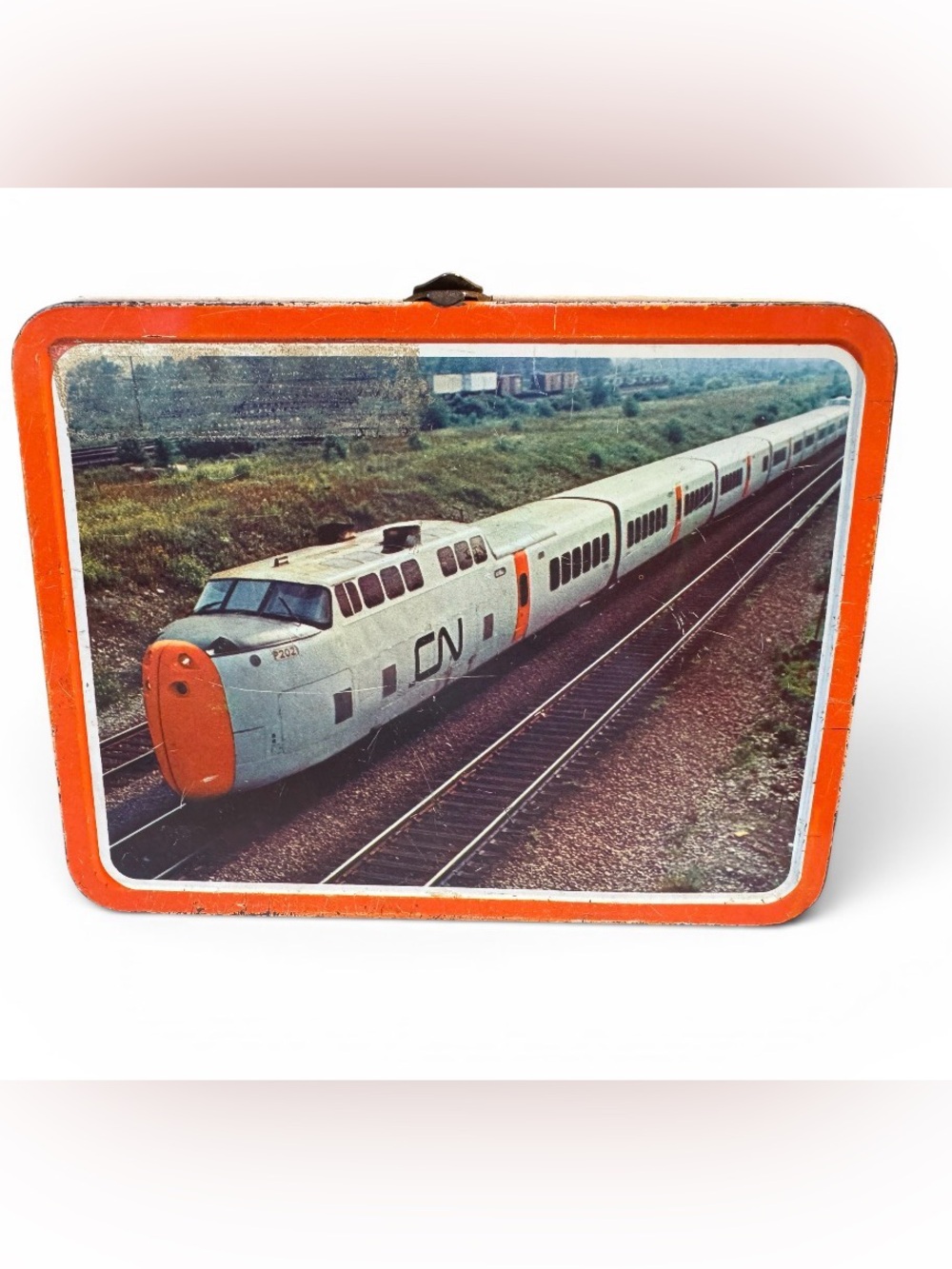 vintage 1970s Canadian National (CN) Turbo Train metal lunchbox no thermos